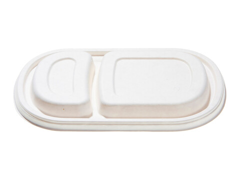 Lunchbox aus Zuckerrohr mit Deckel 2-geteilt 24x 15cm