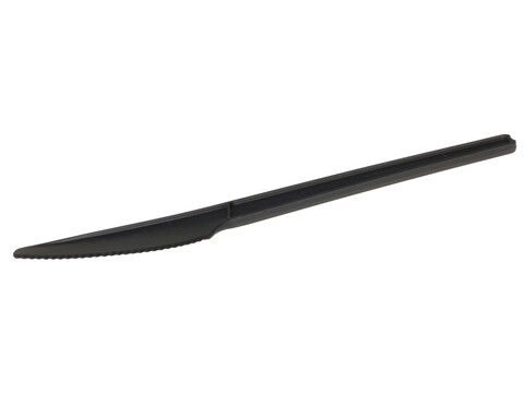 Bio Mehrweg-Messer schwarz 16,5 cm CPLA, kompostierbar