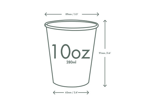 Bio Kaffeebecher Kraft PLA 250ml/10oz,ؠ90mm Muster