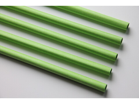 Papierhalme Standard gerade 7 x 200 mm grün Muster (1 Stück)