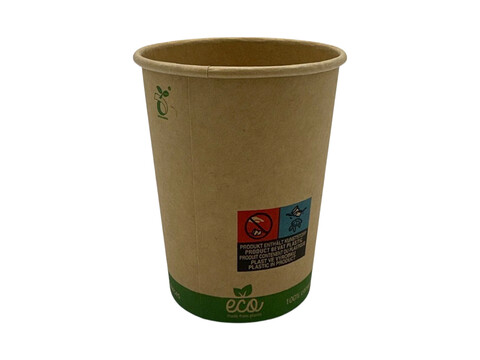 Bio Kaffeebecher ECO Kraft 300ml/12oz,  90 mm